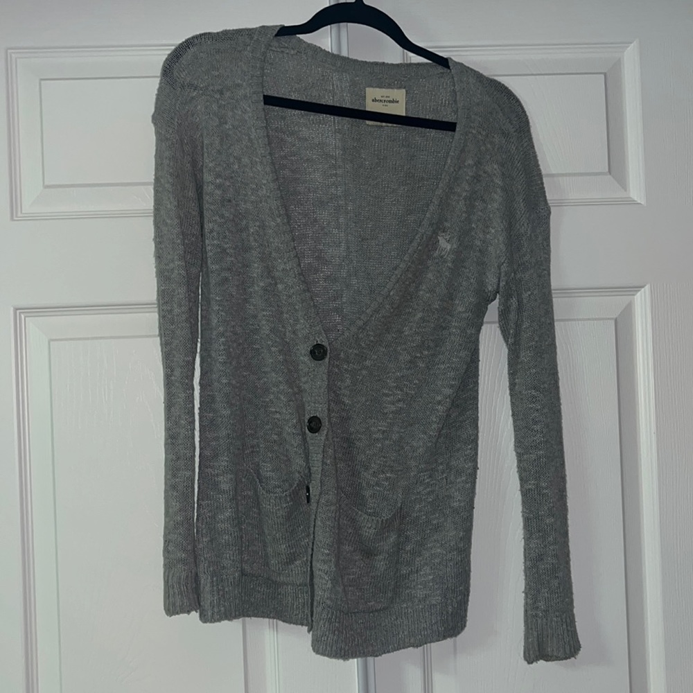 Grey cardigan sweater